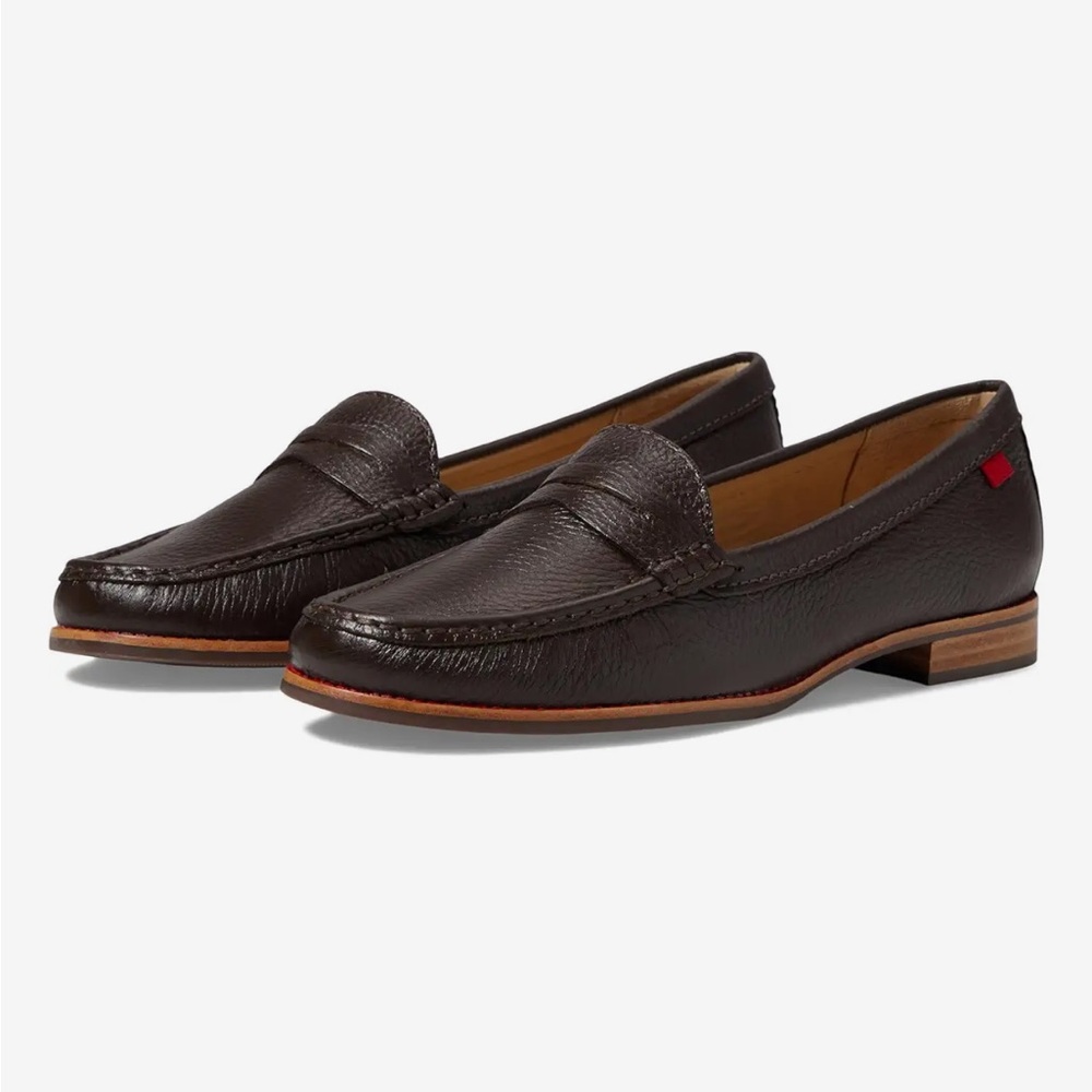 Marc Joseph New York East Village Women's Leather Penny Loafer Grainy Brown EUC